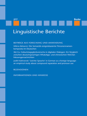 cover image of Linguistische Berichte Heft 277